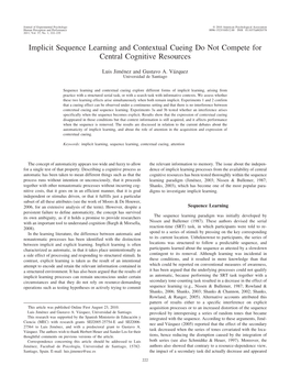 Implicit Sequence Learning and Contextual Cueing Do Not Compete for Central Cognitive Resources