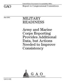 GAO-11-526 Military Readiness: Army and Marine Corps Reporting