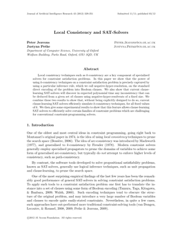 Local Consistency and SAT-Solvers