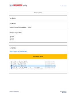 Course Notes 10-12-2019 Six Months Redhat Enterprise Linux 6