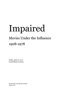Movies Under the Influence 1908-1978