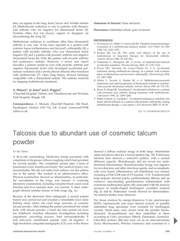 Talcosis Due to Abundant Use of Cosmetic Talcum Powder