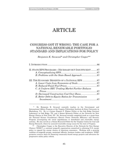 Congress Got It Wrong: the Case for a National Renewable Portfolio Standard and Implications for Policy