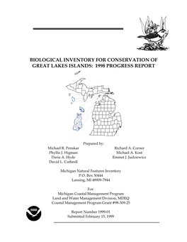 Biological Inventory for Conservation of Great Lakes Islands: 1998 Progress Report