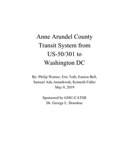 Anne Arundel County Transit System from US-50/301 to Washington DC