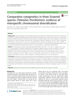 Comparative Cytogenetics in Three Sciaenid Species (Teleostei