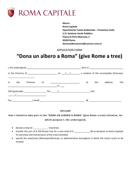 “Dona Un Albero a Roma” (Give Rome a Tree)
