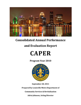 Consolidated Annual Performance and Evaluation Report CAPER