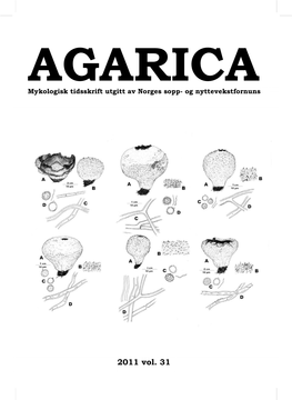 2011 Vol. 31 AGARICA Mykologisk Tidsskrift Utgitt Av Norges Sopp- Og Nyttevekstforbund / a Mycological Journal Published by Agariplantus Norvegicus