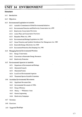 UNIT 14 ENVIRONMENT Structure