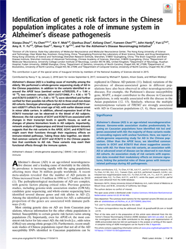 Identification of Genetic Risk Factors in the Chinese Population Implicates A