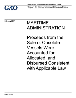 GAO-17-280, Maritime Administration