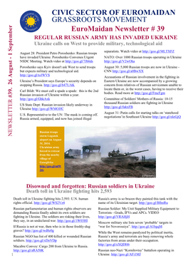 Euromaidan Newsletter No. 39