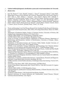 Updated Unified Phylogenetic Classification System and Revised Nomenclature for Newcastle 2 Disease Virus