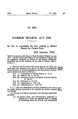 No. 6268. HARBOR BOARDS ACT 1958