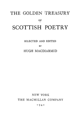 The Golden Treasury of Scottish Poetry