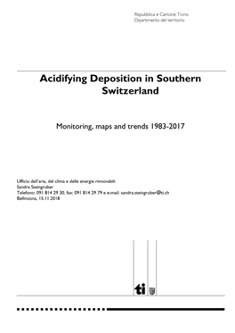 Acidifying Deposition in Southern Switzerland