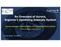An Overview of Aurora, Argonne's Upcoming Exascale System