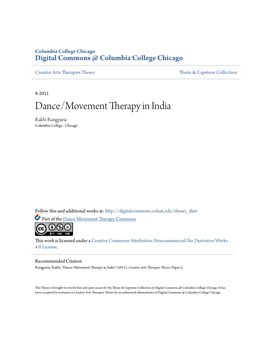 Dance/Movement Therapy in India Rakhi Rangparia Columbia College - Chicago