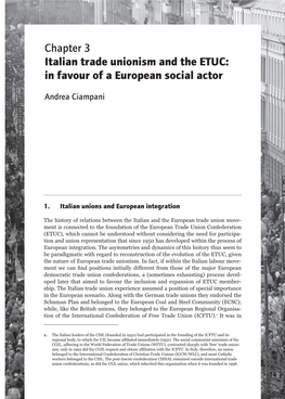 Chapter 3 Italian Trade Unionism and the ETUC: in Favour of a European Social Actor