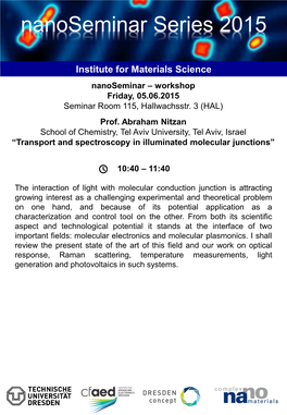 Nanoseminar Series 2015