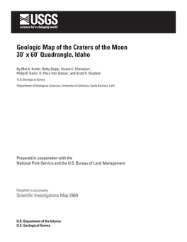 Geologic Map of the Craters of the Moon 30' X 60' Quadrangle, Idaho