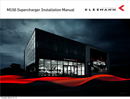 M156 Supercharger Installation Manual