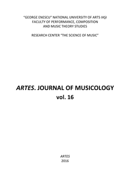 ARTES. JOURNAL of MUSICOLOGY Vol