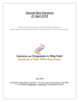 Seanad Bye-Elections Report 2018