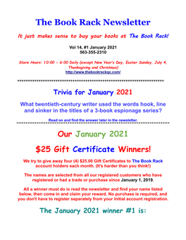 The Book Rack Newsletter