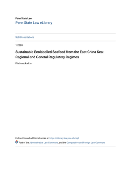 Sustainable Ecolabelled Seafood from the East China Sea: Regional and General Regulatory Regimes