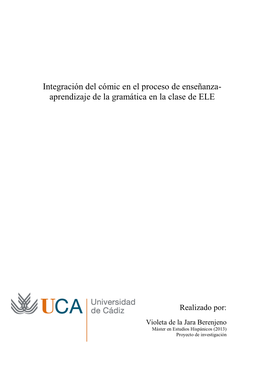 Aprendizaje De La Gramática En La Clase De ELE