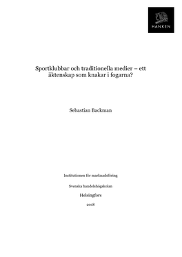 Sportklubbar Och Traditionella Medier – Ett Äktenskap Som Knakar I Fogarna?