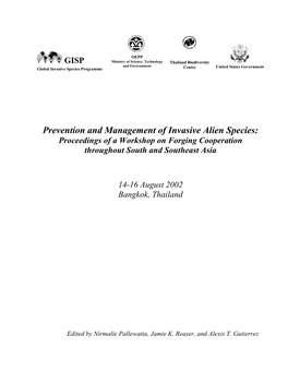 Prevention and Management of Invasive Alien Species: Proceedings of a Workshop on Forging Cooperation Throughout South and Southeast Asia