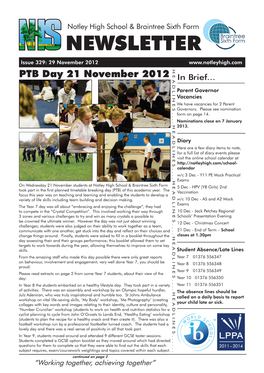 NEWSLETTER Issue 329: 29 November 2012 HEADLINES....HEADLINES....HEADLINES....HEADLINES....HEADLINES