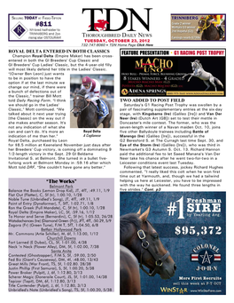 Feature Presentation • G1 Racing Post Trophy