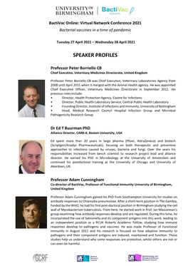 Speaker Profiles