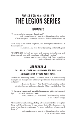 The Legion Series Unmarked