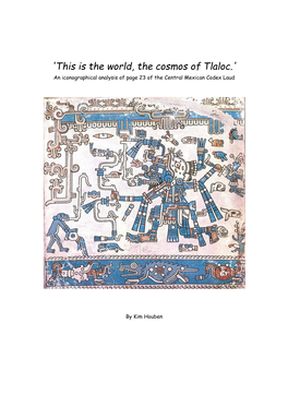 'This Is the World, the Cosmos of Tlaloc.' an Iconographical Analysis of Page 23 of the Central Mexican Codex Laud