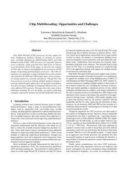 Chip Multithreading: Opportunities and Challenges