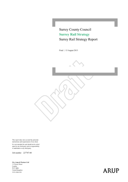 Surrey Rail Strategy Surrey Rail Strategy Report