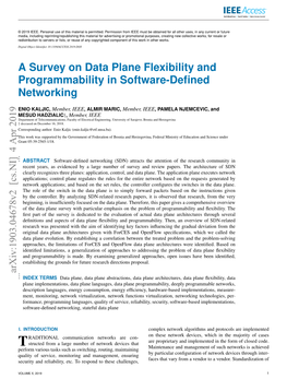 A Survey on Data Plane Flexibility and Programmability in Software-Deﬁned Networking
