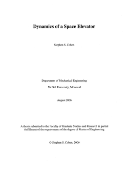 Dynamics of a Space Elevator