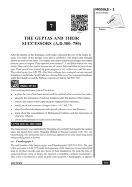 7. the Guptas and Their Successors (A.D.300-750)