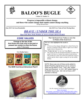 BALOO's BUGLE Volume 21, Number 11 ------Progress Is Impossible Without Change, and Those Who Cannot Change Their Minds Cannot Change Anything