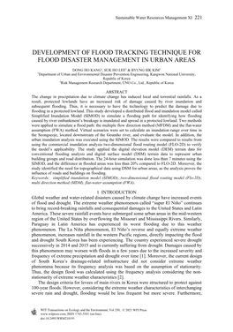 Development of Flood Tracking Technique for Flood Disaster Management in Urban Areas