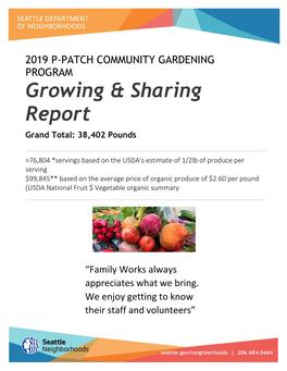 Growing & Sharing Report
