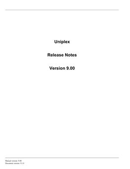 UBS Release Notes Version 9.00