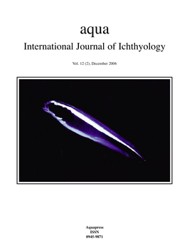 Aqua, International Journal of Ichthyology