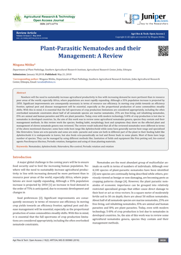 Plant-Parasitic Nematodes and Their Management: a Review